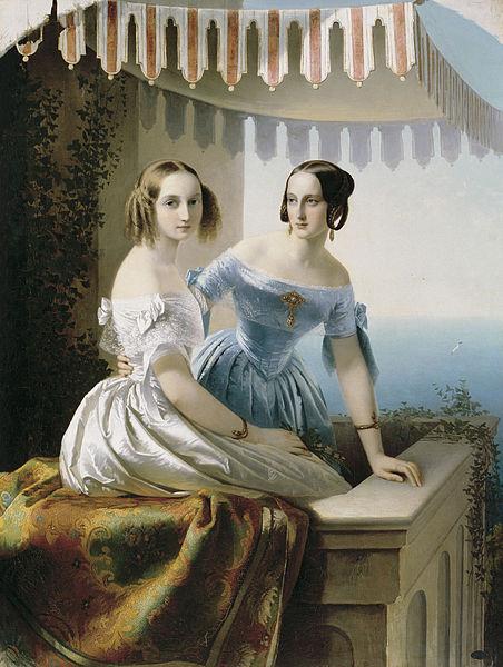 unknow artist Grand princesses Mariya Nikolayevna and Olga Nikolayevna Sweden oil painting art